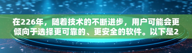 在226年，随着技术的不断进步，用户可能会更倾向于选择更可靠的、更安全的软件。以下是226年最新发布的安卓VPN软件排行榜，涵盖了主要的协议和功能，供用户参考