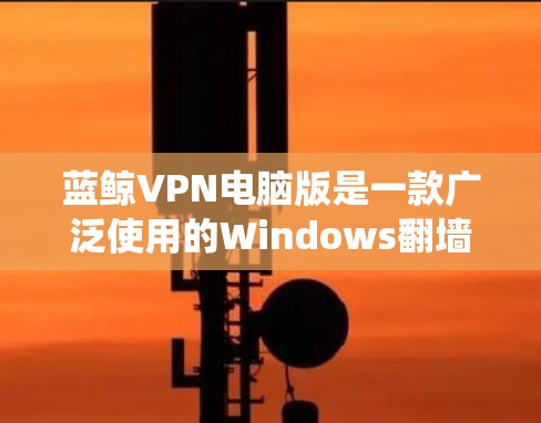 蓝鲸VPN电脑版是一款广泛使用的Windows翻墙工具，旨在帮助用户绕过网络限制访问受限网站。以下是对蓝鲸VPN的详细分析