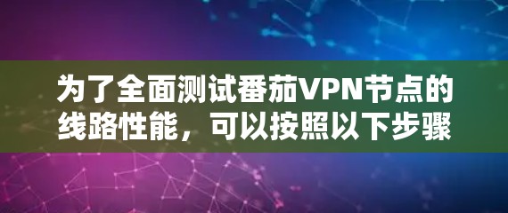 为了全面测试番茄VPN节点的线路性能，可以按照以下步骤进行