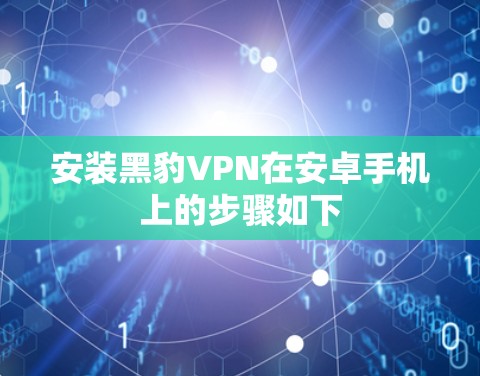 安装黑豹VPN在安卓手机上的步骤如下