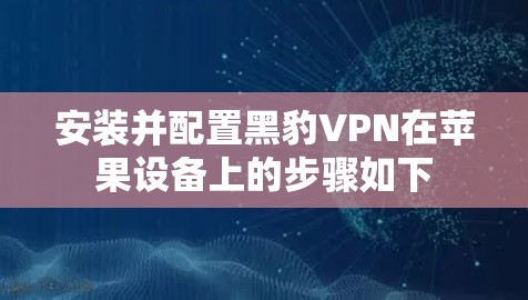 安装并配置黑豹VPN在苹果设备上的步骤如下