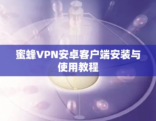 蜜蜂VPN安卓客户端安装与使用教程