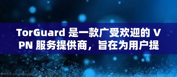 TorGuard 是一款广受欢迎的 VPN 服务提供商，旨在为用户提供安全、隐私和高速的网络访问体验。以下是一些关于 TorGuard 科学上网体验的关键点和评价