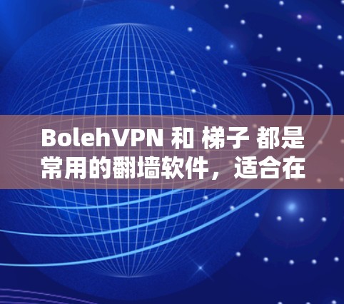 BolehVPN 和 梯子 都是常用的翻墙软件，适合在中国访问受限的网站。不过，它们各有优缺点，以下是对这两款软件的简单介绍和推荐
